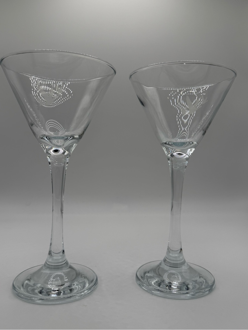 Vintage Grey Goose Clear Glass Martini Glasses - Set of 2
